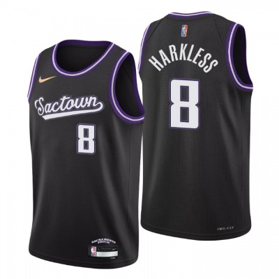 Sacramento Kings #8 Maurice Harkless Men's Nike Black 202122 Swingman NBA Jersey - City Edition Men's